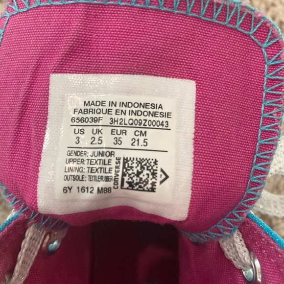 Converse All Star Chuck Taylor hight top metallic blue junior sneaker used Sz 3 - Picture 7 of 10